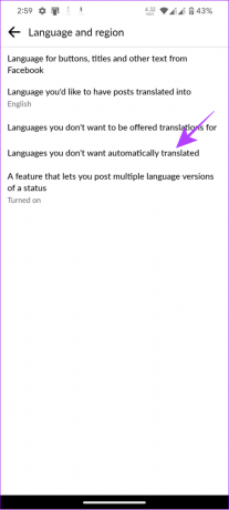 elige los idiomas que no quieres que se traduzcan automáticamente