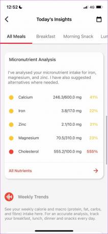 HealthifyMe analiza mikronutrijenata