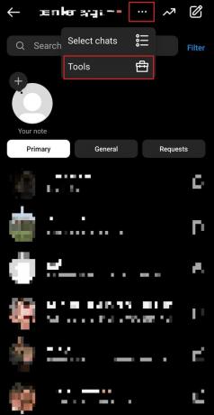Торкніться трьох крапок і виберіть Інструменти | Як вимкнути автоматичну відповідь в Instagram
