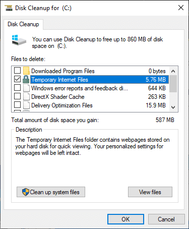 Tu začiarknite políčko Dočasné internetové súbory a kliknite na Vyčistiť systémové súbory. prečo je môj počítač so systémom Windows 10 taký pomalý