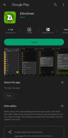 Laden Sie ZArchiver aus dem Play Store herunter, wenn Ihr Dateimanager die Dateiextraktion nicht unterstützt.