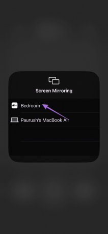 виберіть Apple TV для віддзеркалення екрана iphone