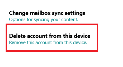 натисніть Видалити обліковий запис з цього пристрою