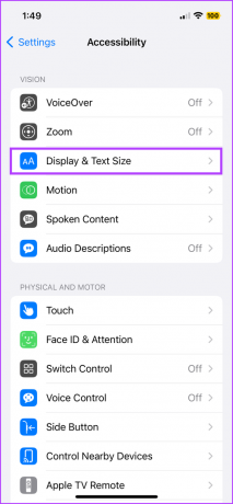 Atingeți Display & Text Size