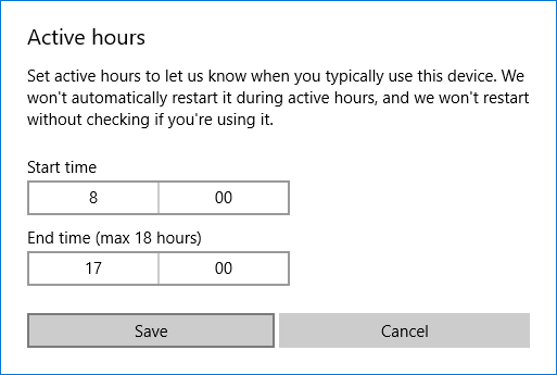 Как да промените активните часове за актуализация на Windows 10