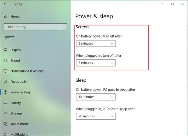 Ekran altındaki zaman ayarını biraz daha yükseğe ayarlayın | Windows 10'da Kilit Ekranı Zaman Aşımı Ayarını Değiştirin