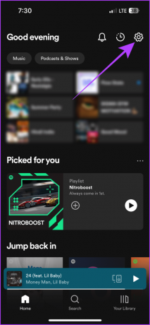 Spotify-innstillinger mobilapp