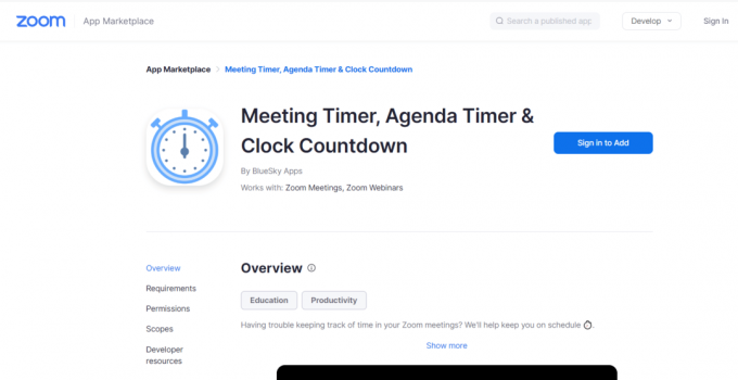 Página web oficial de Meeting Timer, Agenda Timer y Clock Countdown