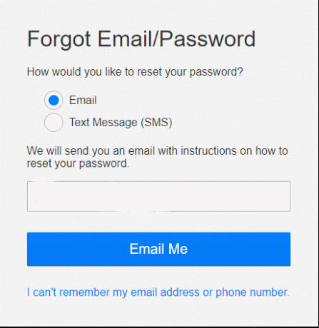 ที่นี่ เลือกตัวเลือกอีเมล | วิธีเปลี่ยนรหัสผ่านบน Netflix