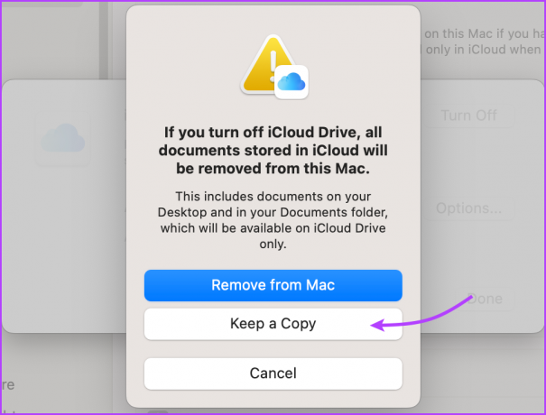 Selecteer Bewaar een kopie om iCloud Drive-bestanden offline te verplaatsen