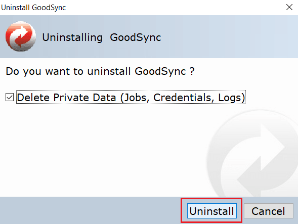 Gumb za deinstaliranje. Popravite MoUsoCoreWorker.exe MoUSO Core Worker Process u sustavu Windows 10