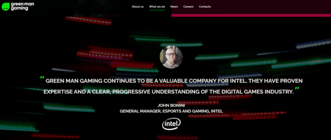 Az Intel vezérigazgatójának szavai a Green Man Gaming számára a hivatalos honlapján