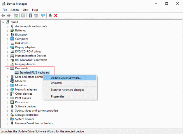 actualizați driverul software standard PS2 Keyboard | Cum să actualizați driverele de dispozitiv pe Windows 10