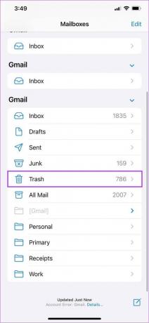 Öffnen Sie den Papierkorb in der Mail-App