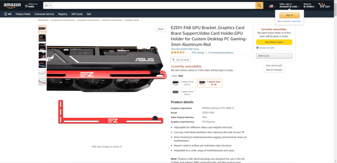 EZDIY-FAB GPU-Halter Amazon-Webseite. 8 Beste GPU-Halterung