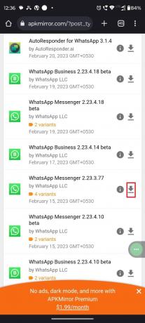 Επιλέξτε WhatsApp που θέλετε να κατεβάσετε και πατήστε το κουμπί λήψης