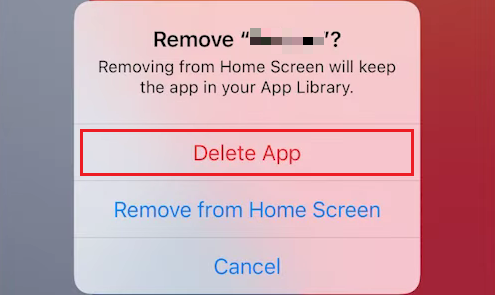डिलीट ऐप आईओएस आईफोन पर टैप करें