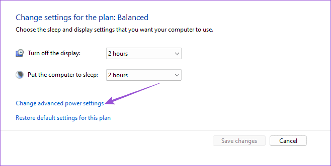 cambiar la configuración avanzada de energía de Windows 11