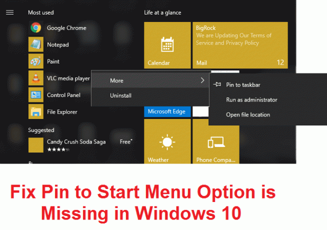 Perbaiki Pin ke Opsi Menu Mulai Tidak Ada di Windows 10