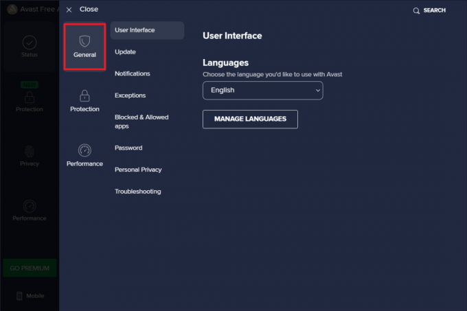 Velg kategorien Generelt ix En socket-feil oppstod under opplastingstesten på Windows 10