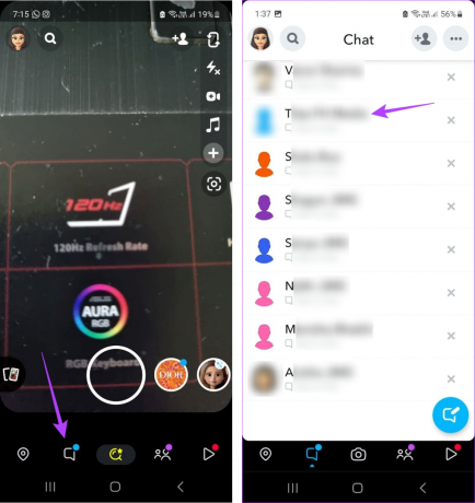 Nyissa meg a Snapchat Chat ablakot