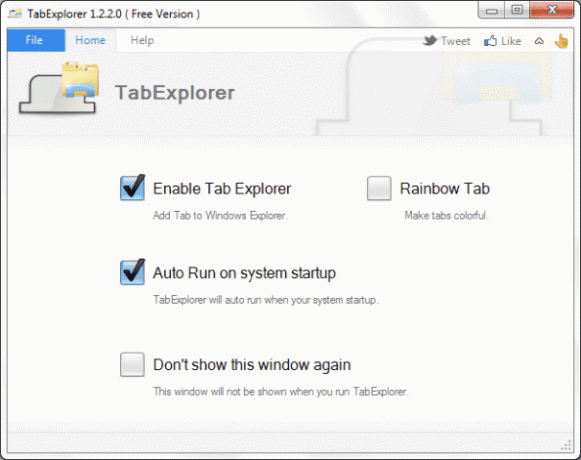 Tab Explorer -asetukset E1344785309195