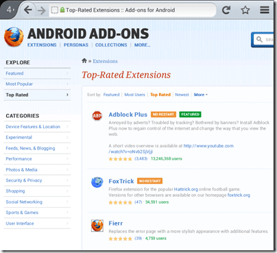 Перевага Firefox Android 1